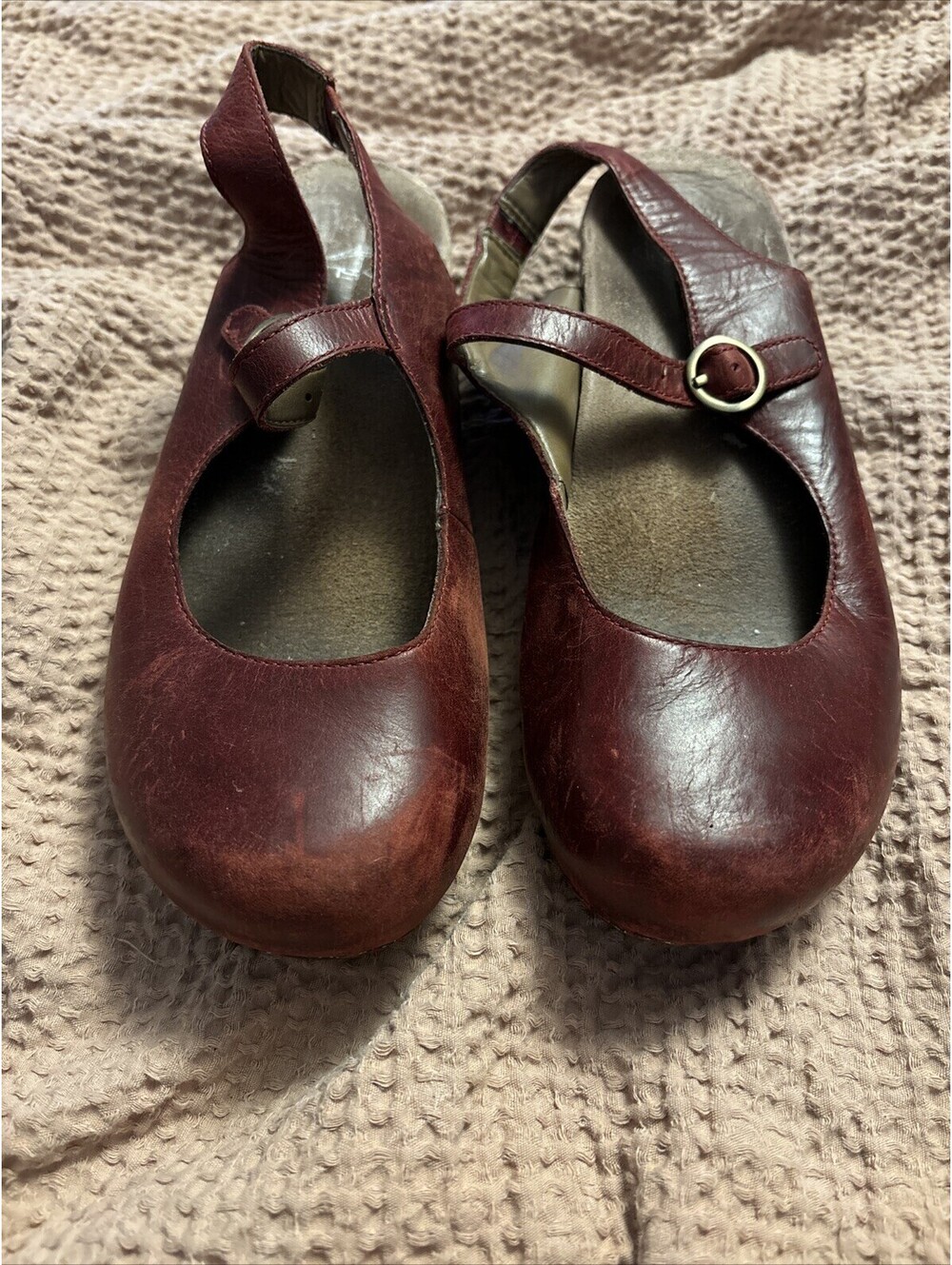 Dansko Sam Soft Full Grain Mary Jane Black Strap Clog Women's
